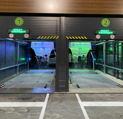 卓越品质畅销全球市场,俄罗斯加里宁格勒代理商Robot carwash再订两台镭豹360洗护一体机