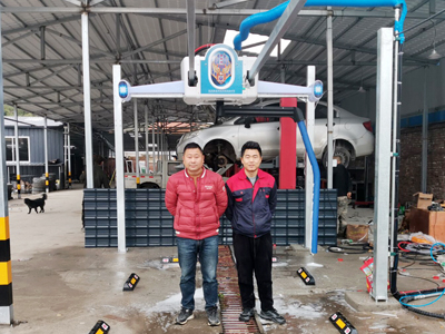 高压无接触洗车机镭鹰X1在江西省九江市鑫龙汽修安装完成交付使用