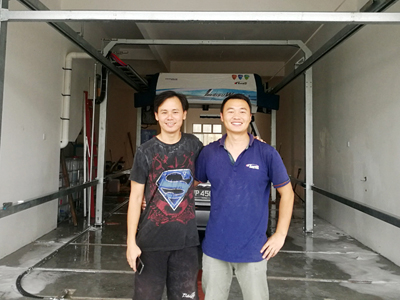 海外用户案例,镭豹360极速型洗车机在马来西亚柔佛州新山安装完成