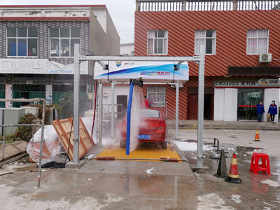 用户案例,镭鹰S90洗车机在河南省信阳市罗山县中国石化加油站安装完成交付使用
