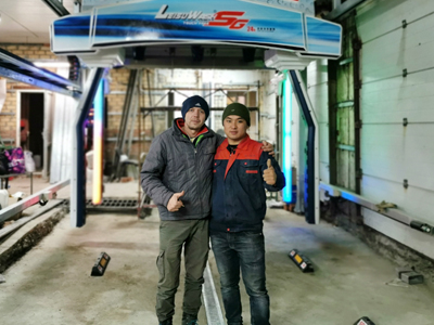 海外用户案例,镭翼SG仿形智能洗车机在俄罗斯喀山Polnyy bak安装完成投入使用
