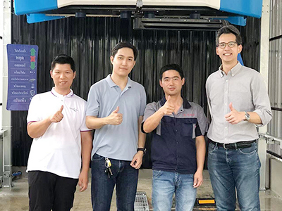 海外安装之行,镭豹360锐意型无接触洗车机在泰国曼谷安装完成交付使用